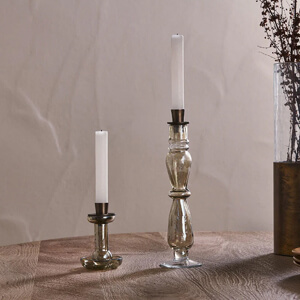 Nkuku Tharad Recycled Glass Candle Holder Tall